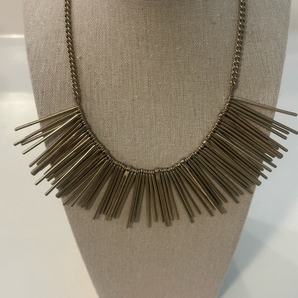 J. Crew Jewelry - J. Crew Antiqued Bronze Spiky Fringe Statement 16”L Necklace